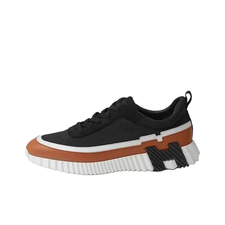 HERMES Bouncing Low Top Casual Shoes Men's Black