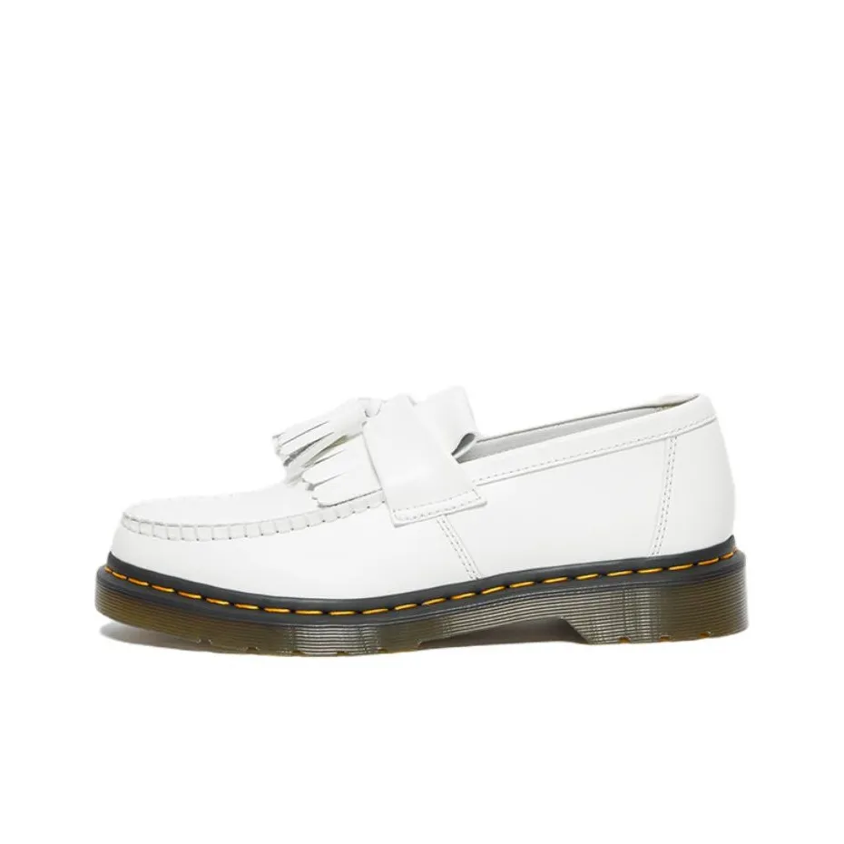 Dr.Martens Adrian Yellow Stitch Leather Tassel Loafers 'White'