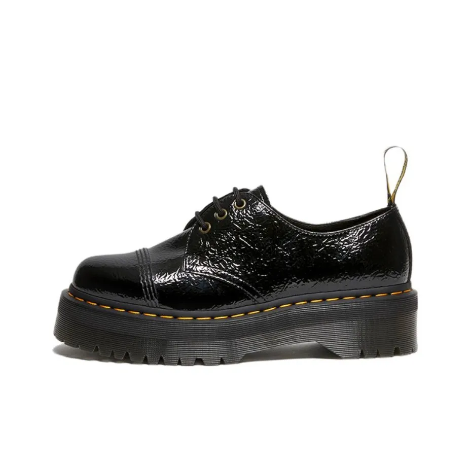 Dr. Martens 1461 Distressed Patent Leather Platform Shoes 'Black' Women's