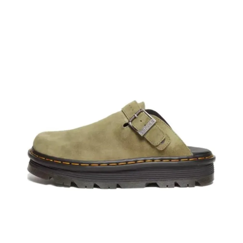 Dr. Martens Zebzag Suede Slingback Platform Mule Muted Olive