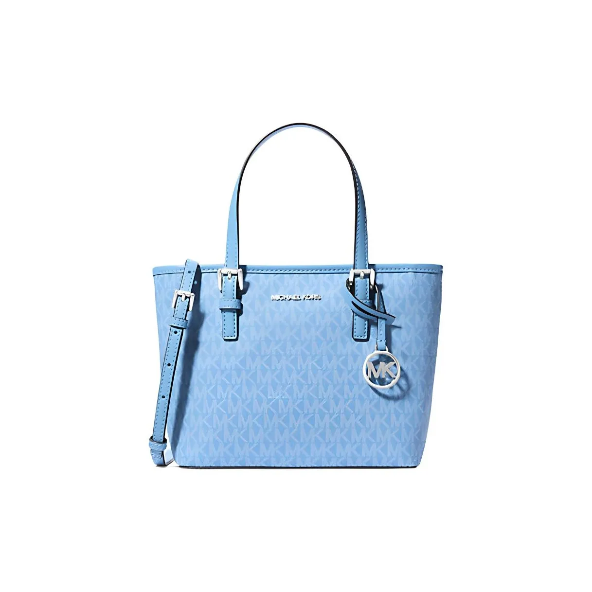 MICHAEL KORS Jet Set Travel Canvas Shoulder Bag Crossbody Bag Handbag Extra Small Women's Light Blue