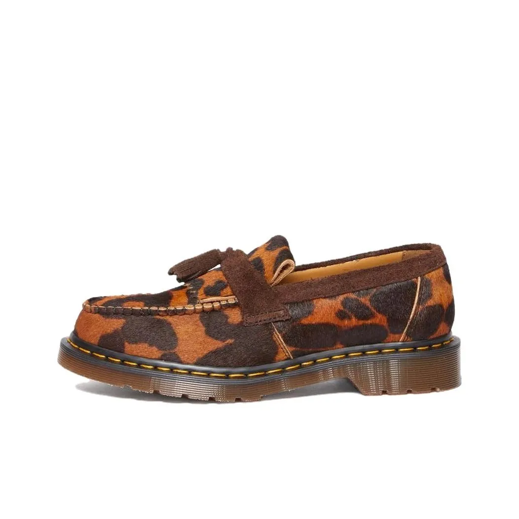 Dr.Martens Adrian Made In England Hair On Tassel Loafers 'Ocelot Dark Brown'