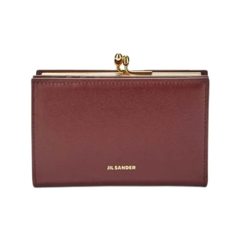 JIL SANDER Calfskin Wallet Small Size Women's Garnet Red