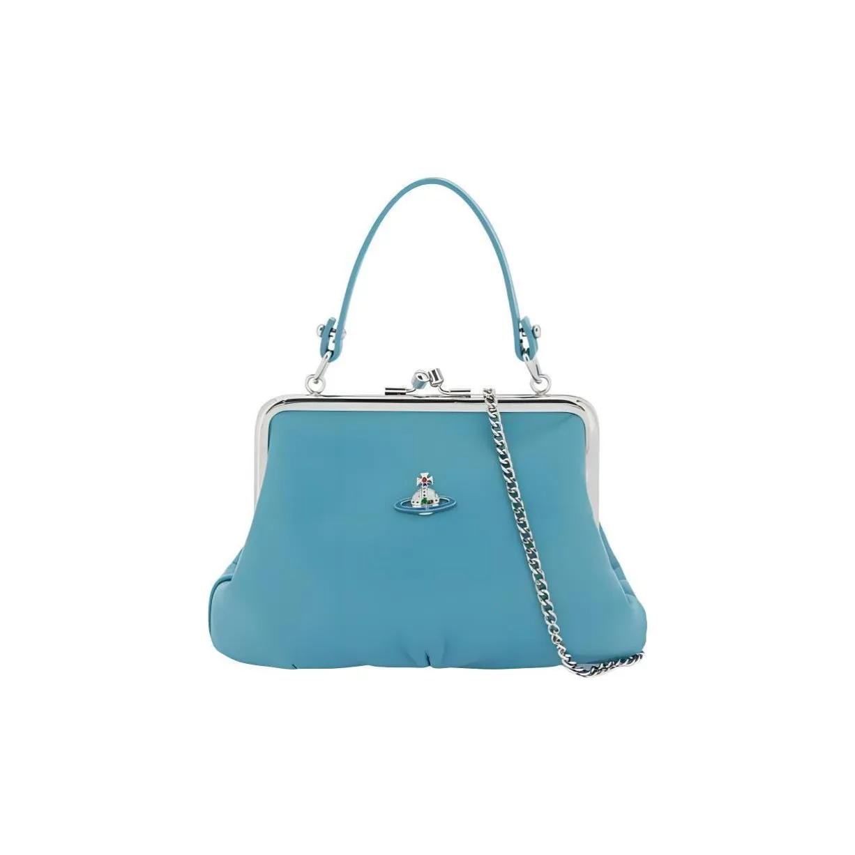 Vivienne Westwood Lambskin Shoulder Bag Women's Blue Вивьен Вествуд Сумка через плечо из овечьей кожи женская синяя