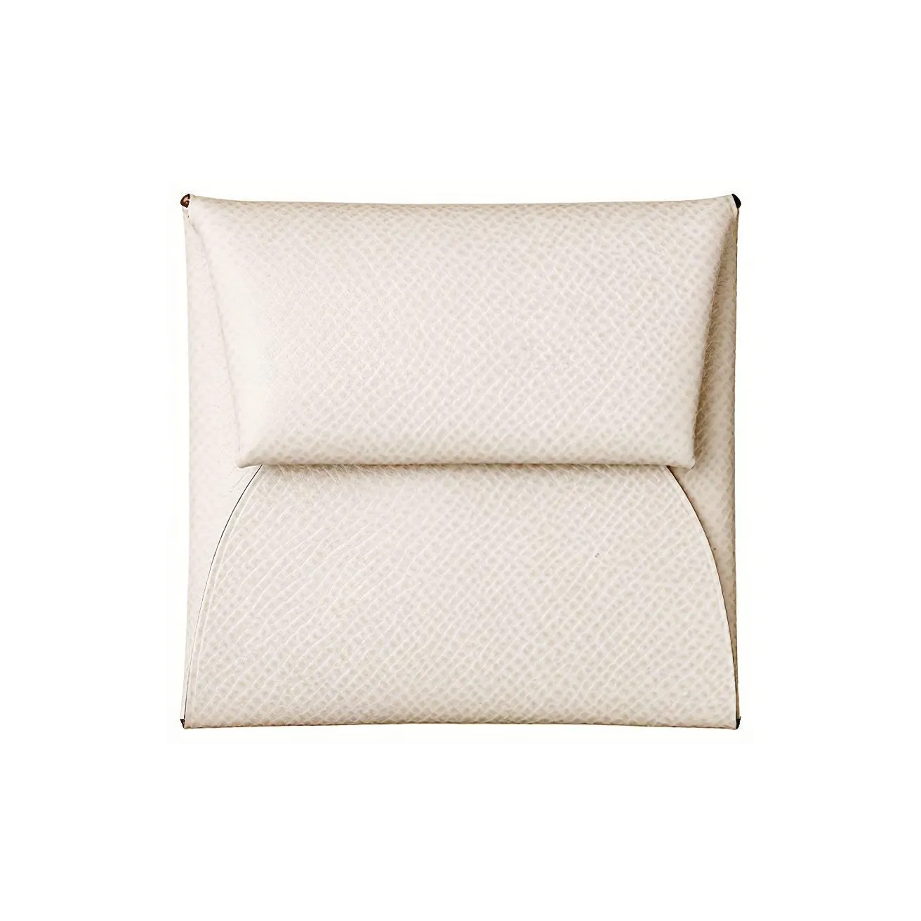 HERMES Epsom Calfskin Card Holder, Coin Purse Women's 10 Craie Milkshake White