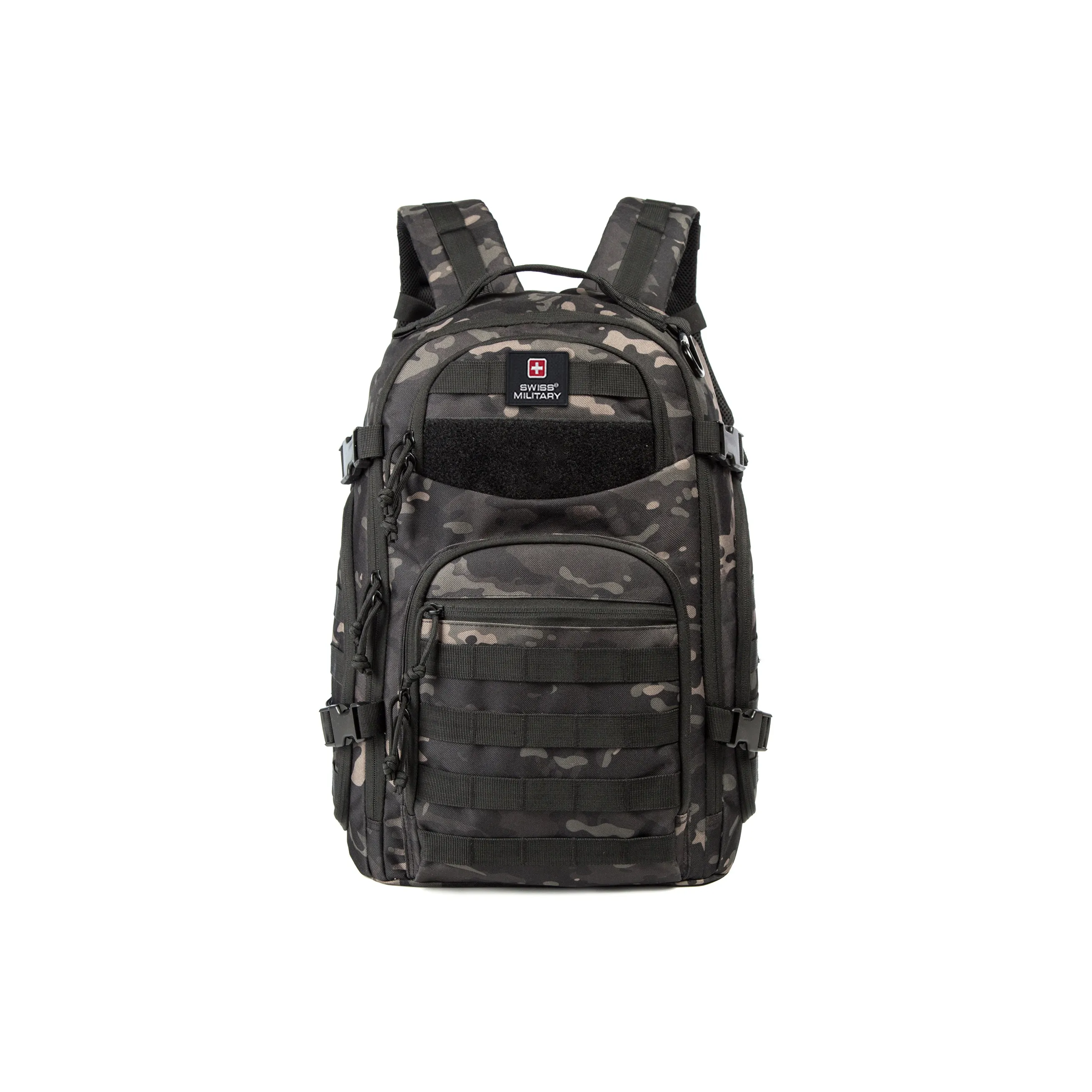 SWISS MILITARY Oxford Backpack Large Size Unisex Black/Camouflage