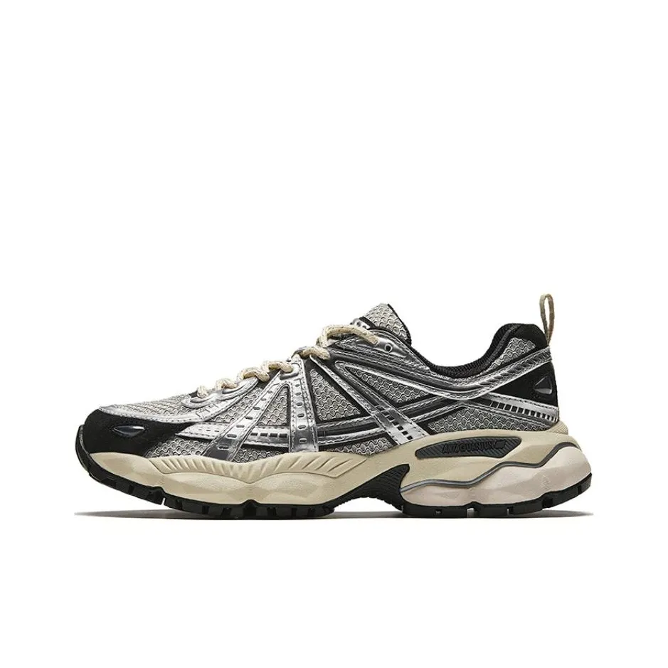 Anta Champion Series Cushioned Slip Resistant Low Top Casual Shoes Women's Silver Black