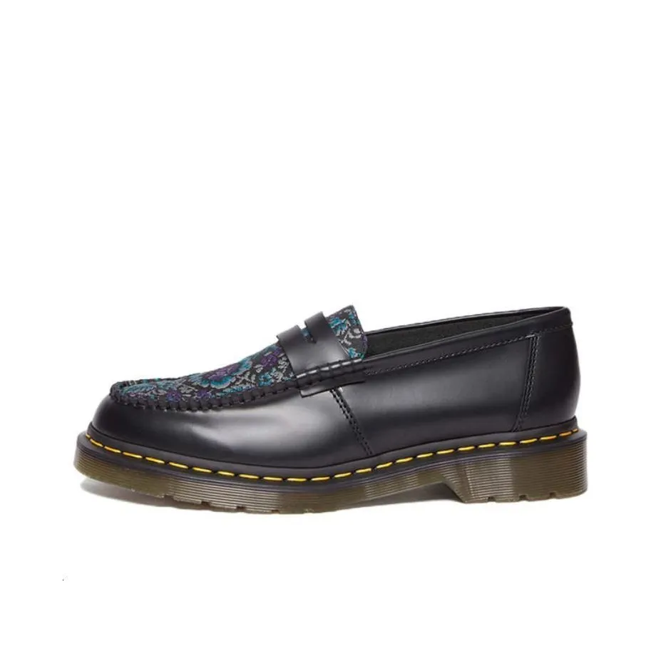 Dr. Martens Penton Floral Jacquard Loafers 'Black' Women's