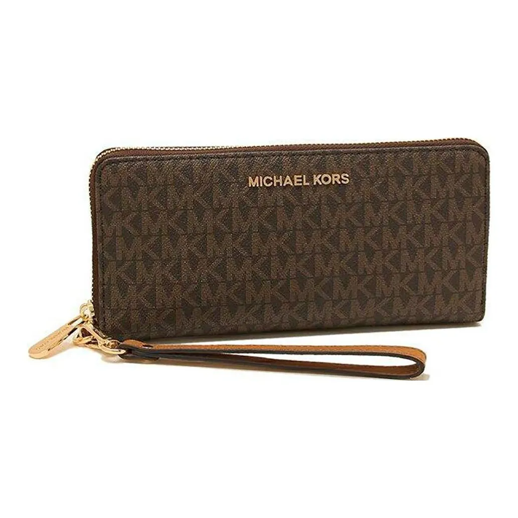 MICHAEL KORS Jet Set Coated Canvas Wallet Tubas Men's Brown