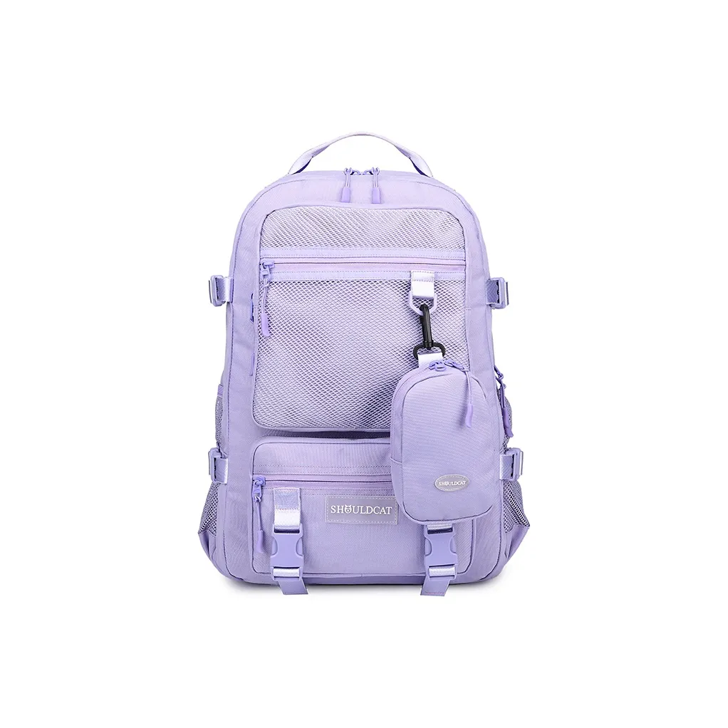 Shouldcat Polyester Backpack Regular Women's Pink/Black/Gray/Gray & Pink/Purple
