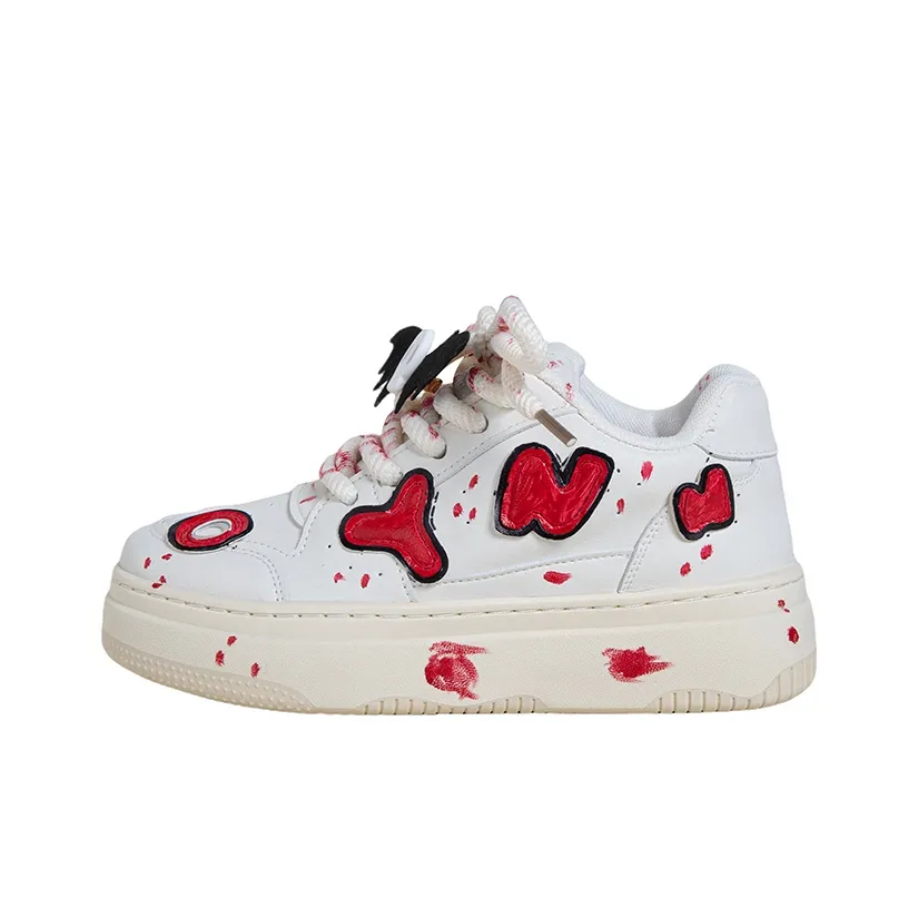 OYNN Young Baby Series Skateboard Shoes Women's Low Top Red