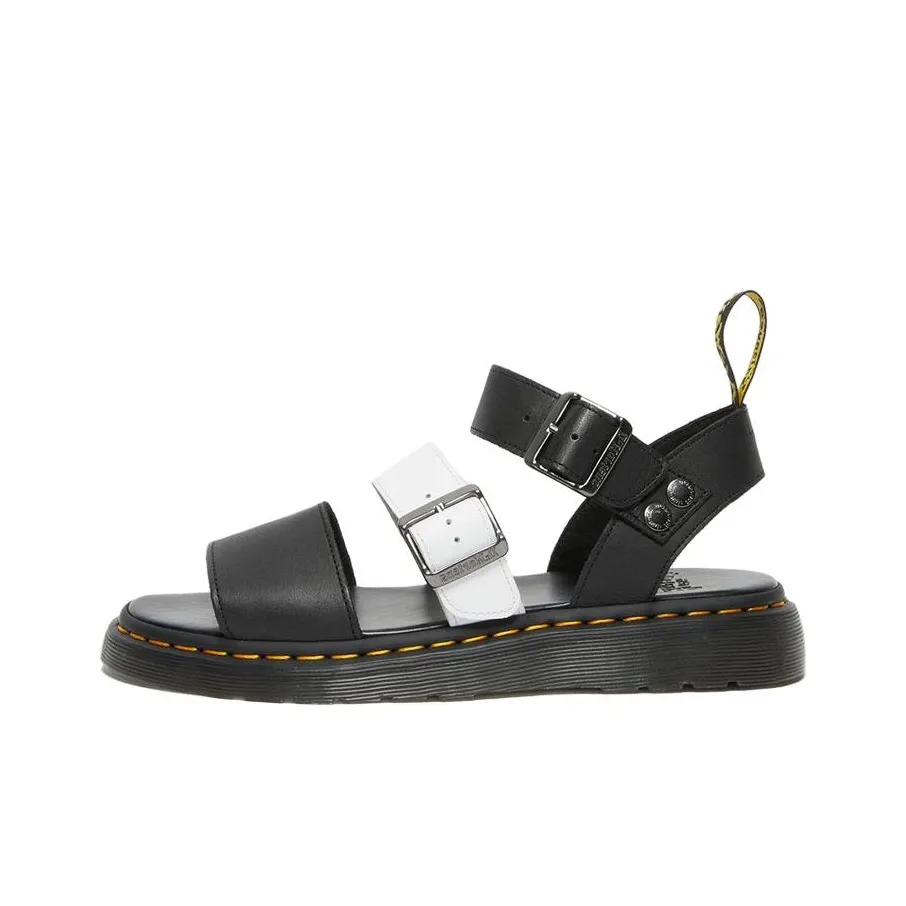 Dr. Martens Gryphon Contrast Leather Strap Sandals 'Black White'