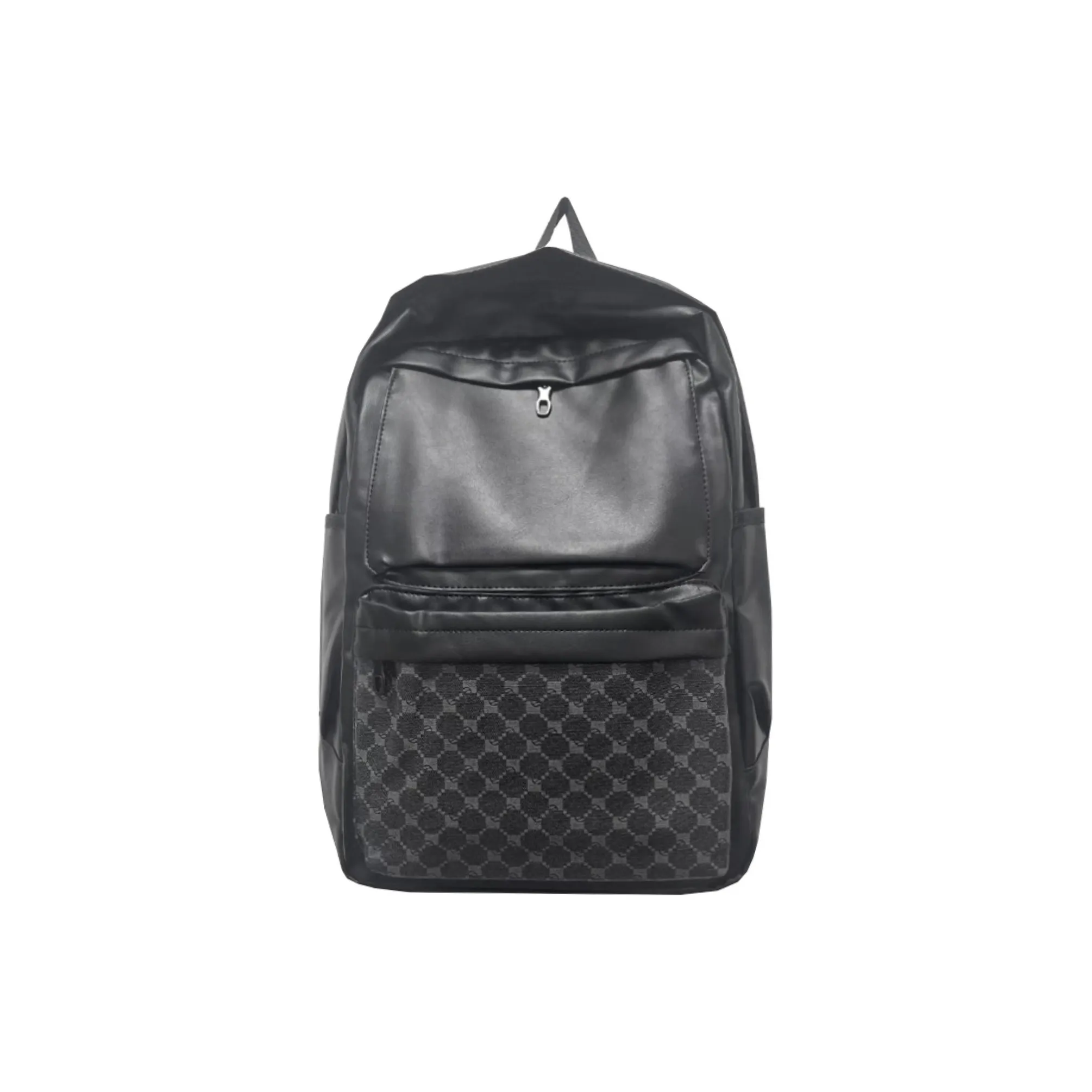 Slazenger PU Cortex Street Multi Pocket Zip Closure Students Backpack Laptop Bag Backpack Regular Unisex Pattern Black
