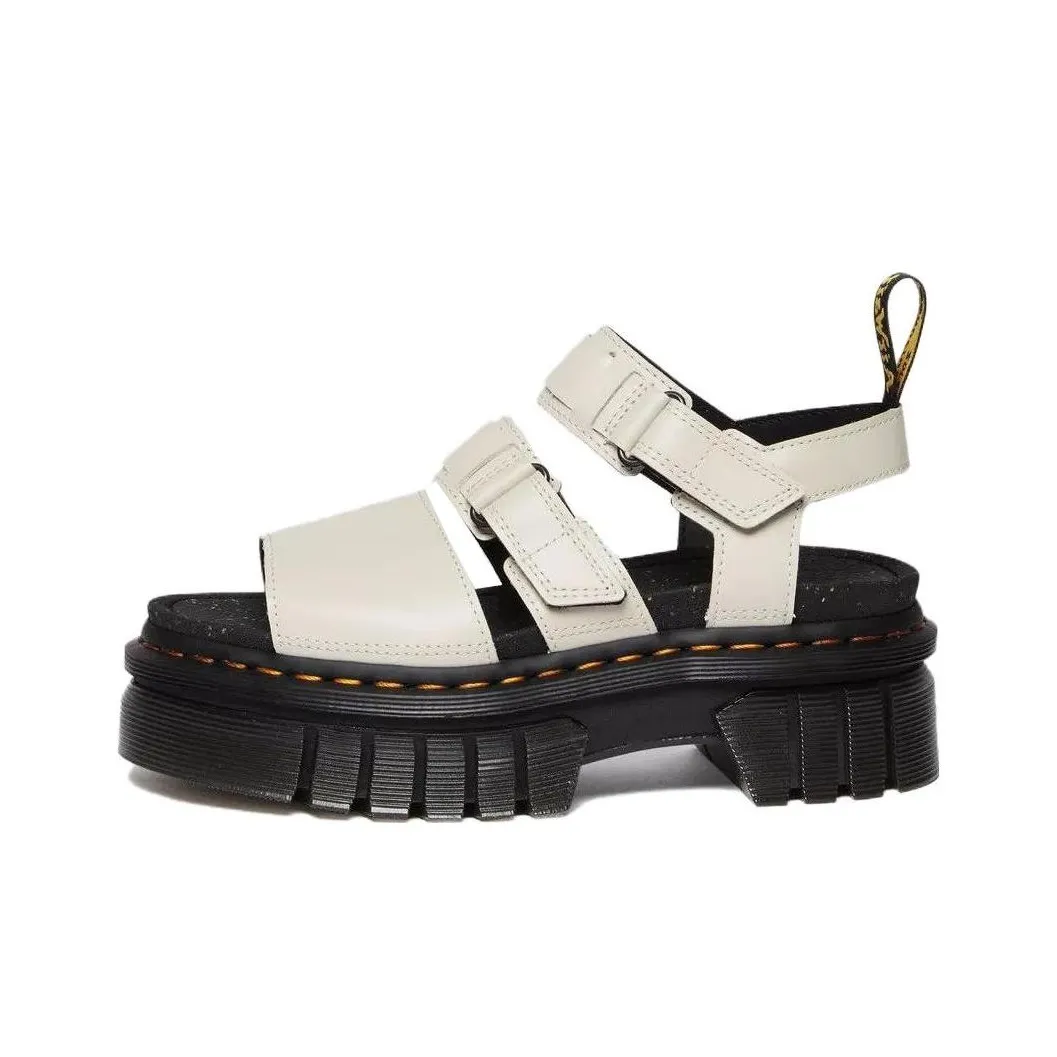 Dr. Martens Ricki Nappa Lux Leather 3 Strap Platform Sandals 'White' Women's
