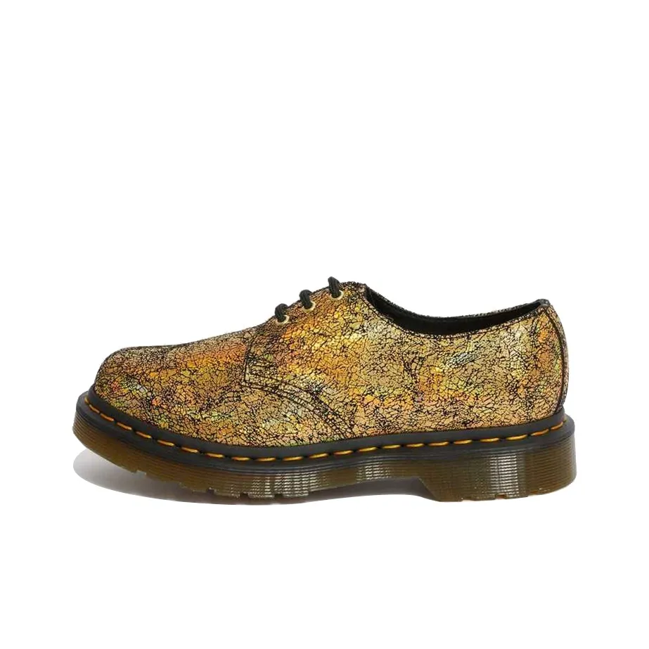 Dr. Martens 1461 Metallic Leather Oxford Shoes 'Iridescent Crackle Gold' Women's