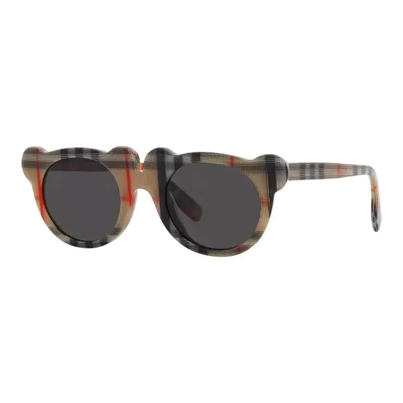 Burberry Oval frame Checked Sunglasses