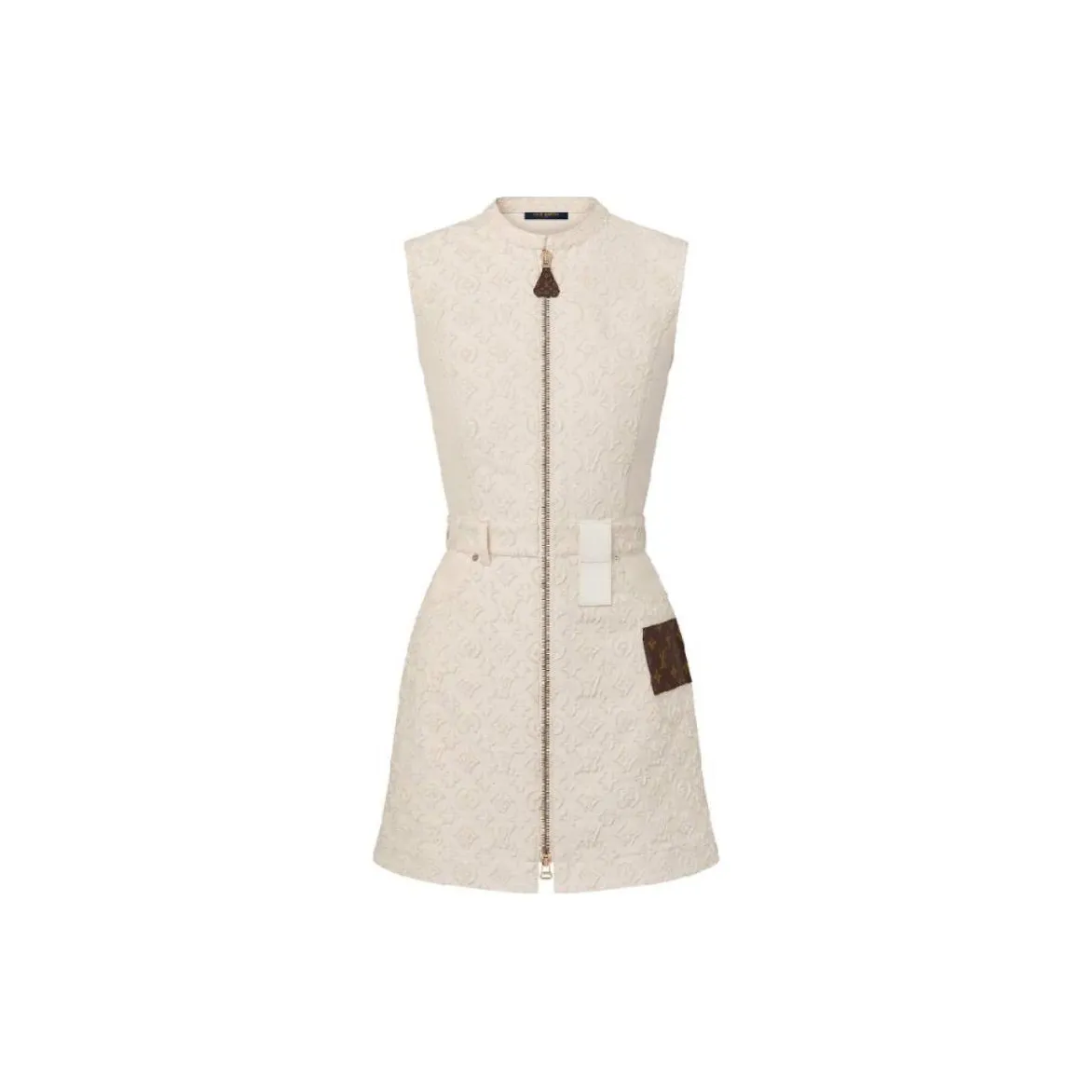 LOUIS VUITTON Monogram Fil Coupé Zip Up Dress
