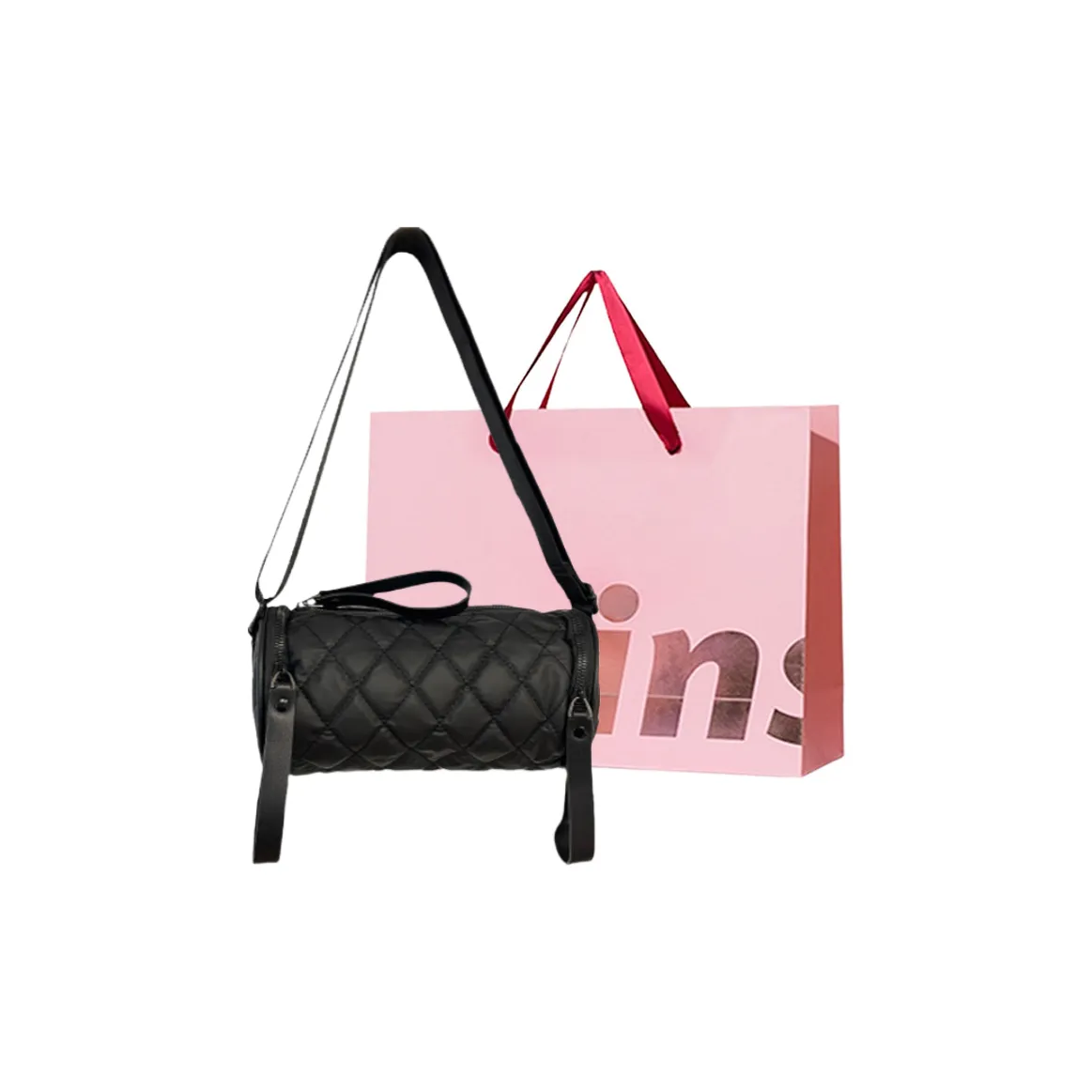 WHEELY BABY+ ПУ (полиуретан) Материал Цилиндрическая Сумка Сумка через плечо Стандартная Женская Черная