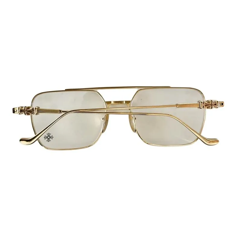 Chrome Hearts Temporarily Out Of Stock Aviator Eyeglass Frames Unisex Gold