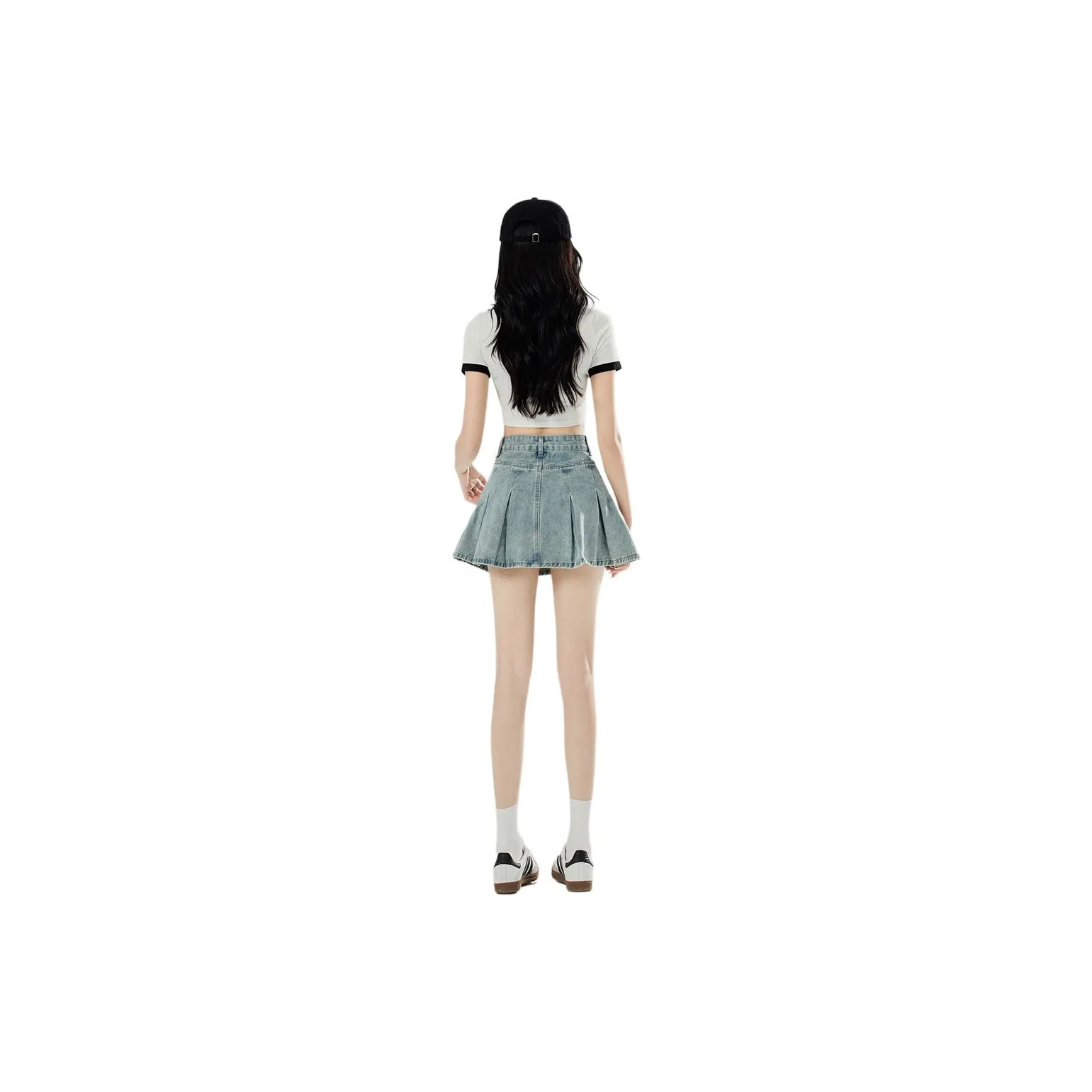 Rose Denim Short Skirts Women's Light Blue