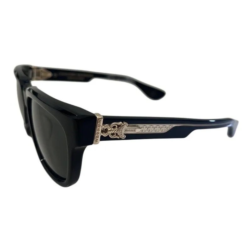 Chrome Hearts Plate Frame Square Sunglasses Men's Black