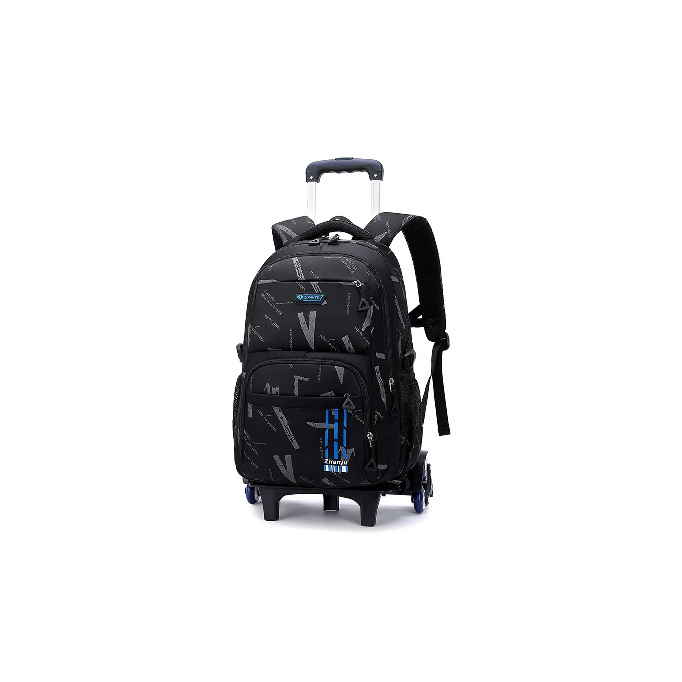 Natural Fish Textile Nylon Pull Handle Backpack Regular Black & Royal Blue Black & Gray Black & Sky Blue Black & Yellow