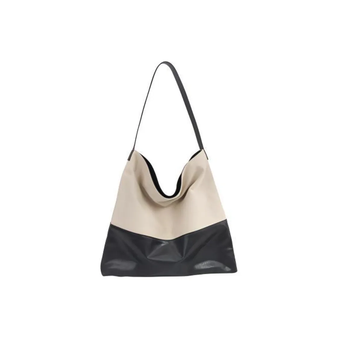 YOCAMU Сумка через плечо из натуральной коровьей кожи пэчворк холст унисекс черный белый