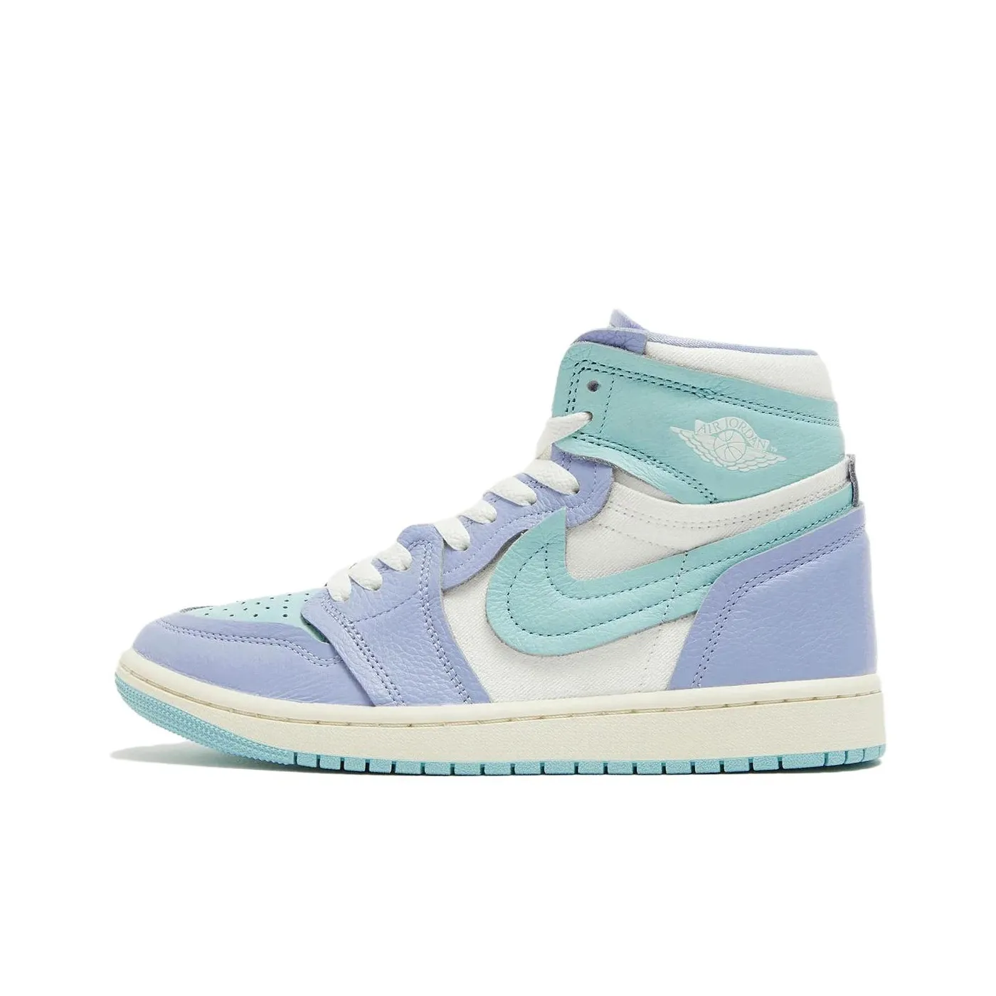 Jordan Air Jordan 1 Anti-Slip Wear-Resistant Breathable Support High-Top Vintage Basketball Shoes Women's Green Purple