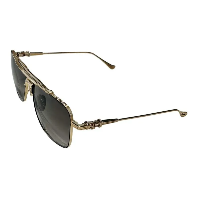 Chrome Hearts Aviator Sunglasses Unisex Black/Gold