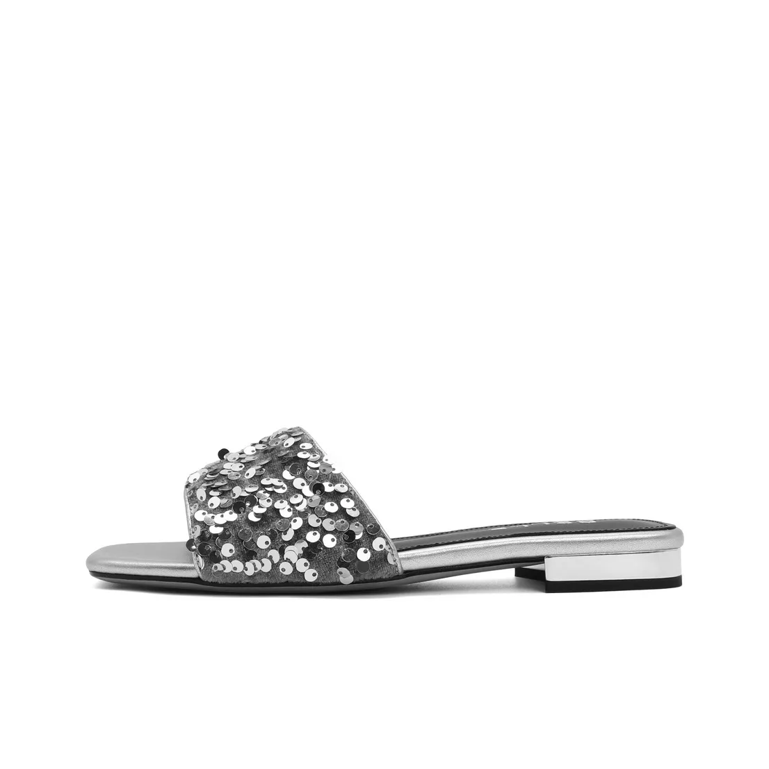 BELLE Rubber Sole Sequins Quiet Slip Resistant Abrasion Resistant Slide Slippers Women's
