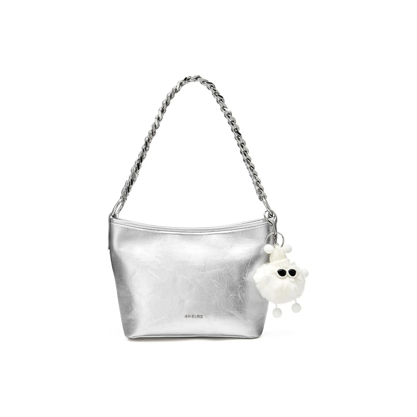 JOSINY PU Shoulder Bag, Crossbody Bag Regular Women's Silver Gray/Ecru/Yellow/Nude Pink