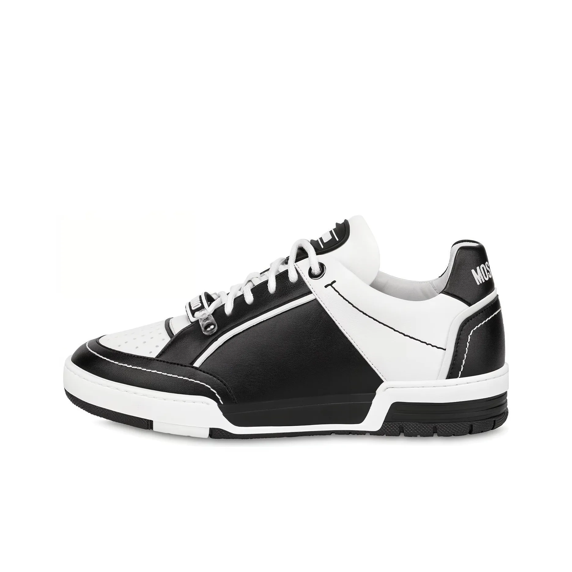 MOSCHINO Lace-up Leather Sneakers