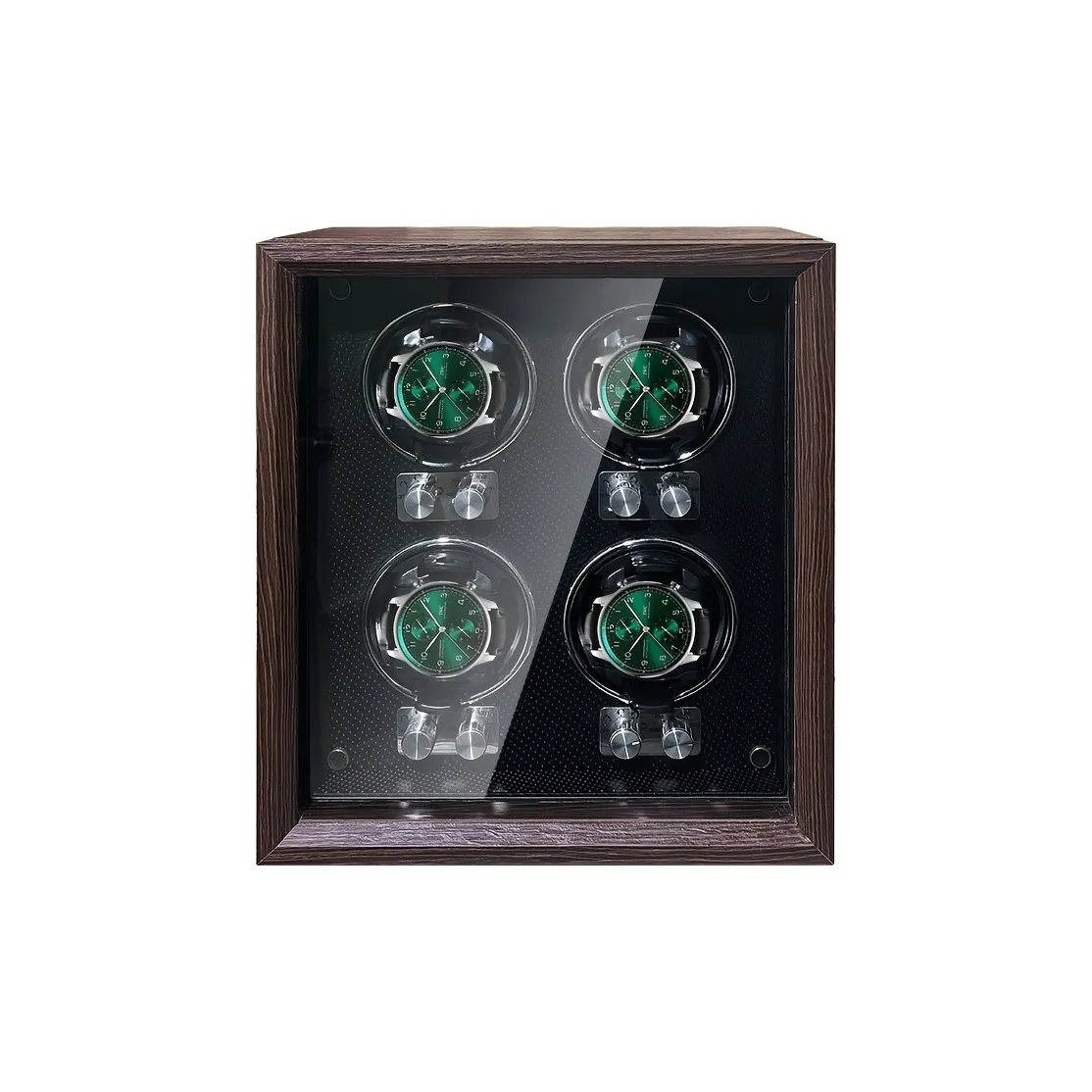 Windtoptime Wooden Shell 2 X 4 Watch Winder Walnut Wood Conversion Table For Home Use Unisex