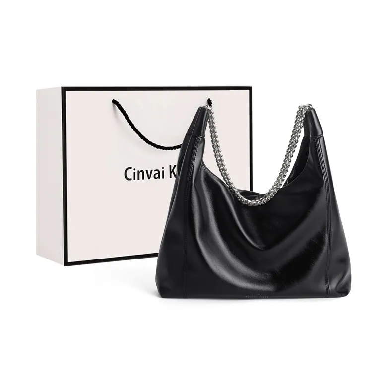 CinvaiKrose ПУ (полиуретан) Плечо Сумка Тоут Сумка Сумка для покупок Средняя Женская Черная