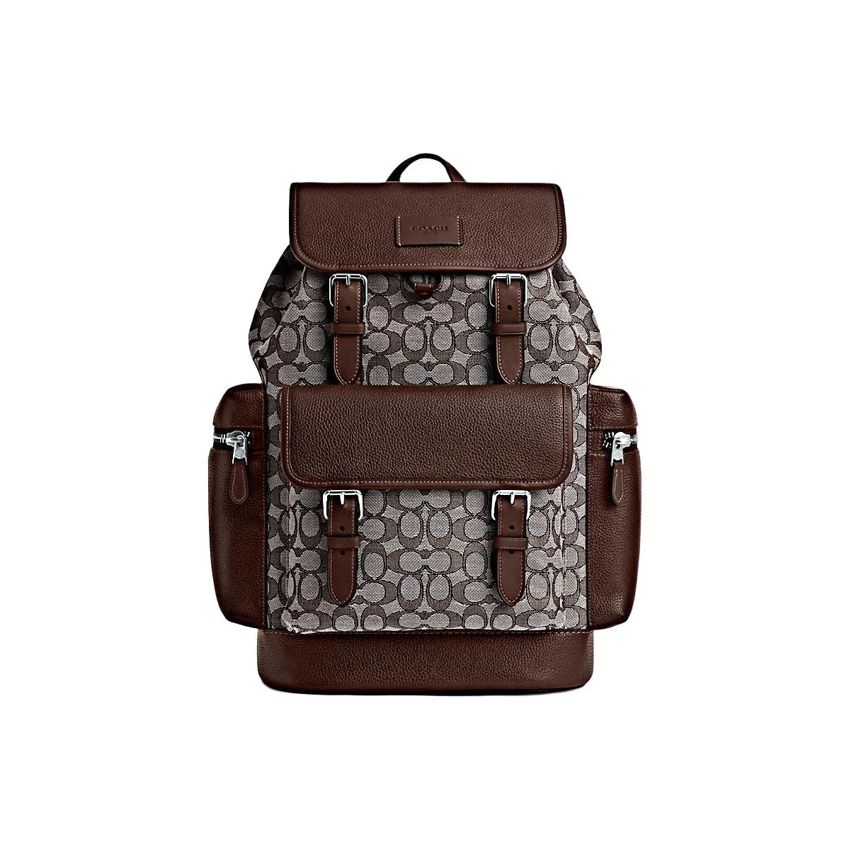 COACH Sprint Leather Backpack Large Size Men's Brown Multicolor
