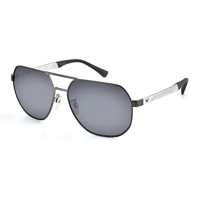 EMPORIO ARMANI Alloy Aviator Sunglasses Unisex Black