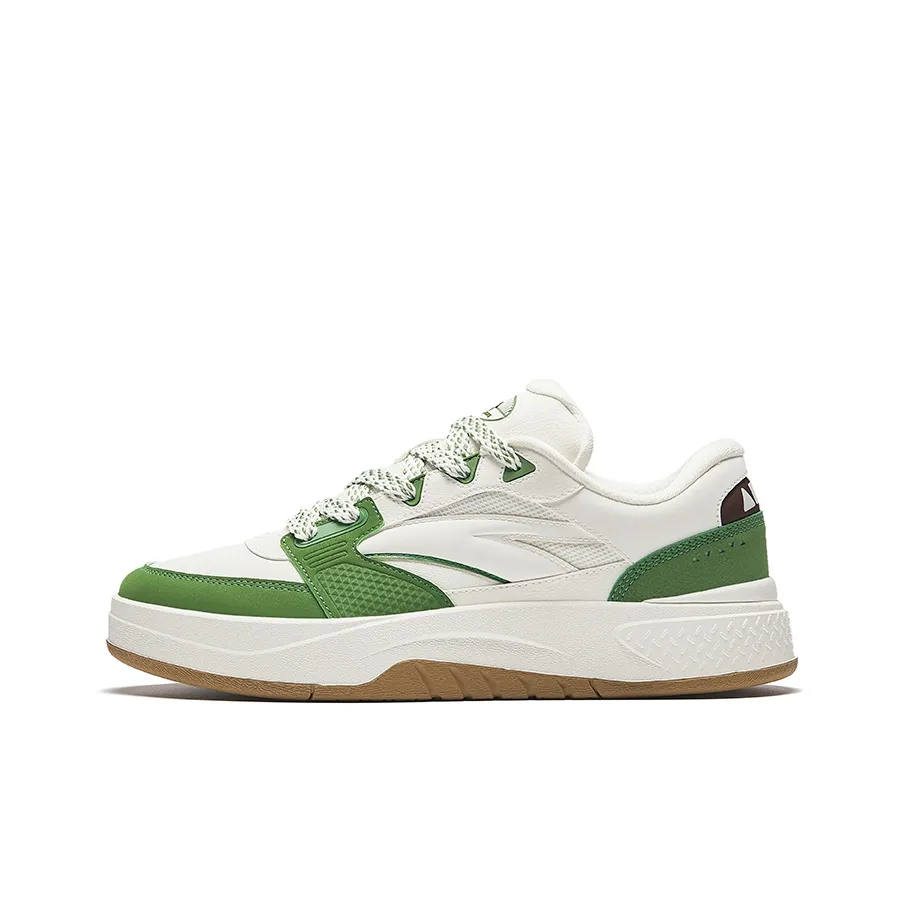 Anta Travel Wear-Resistant Lightweight Height Increasing Low-Top Skateboard Shoes Men's Salt Olive Green