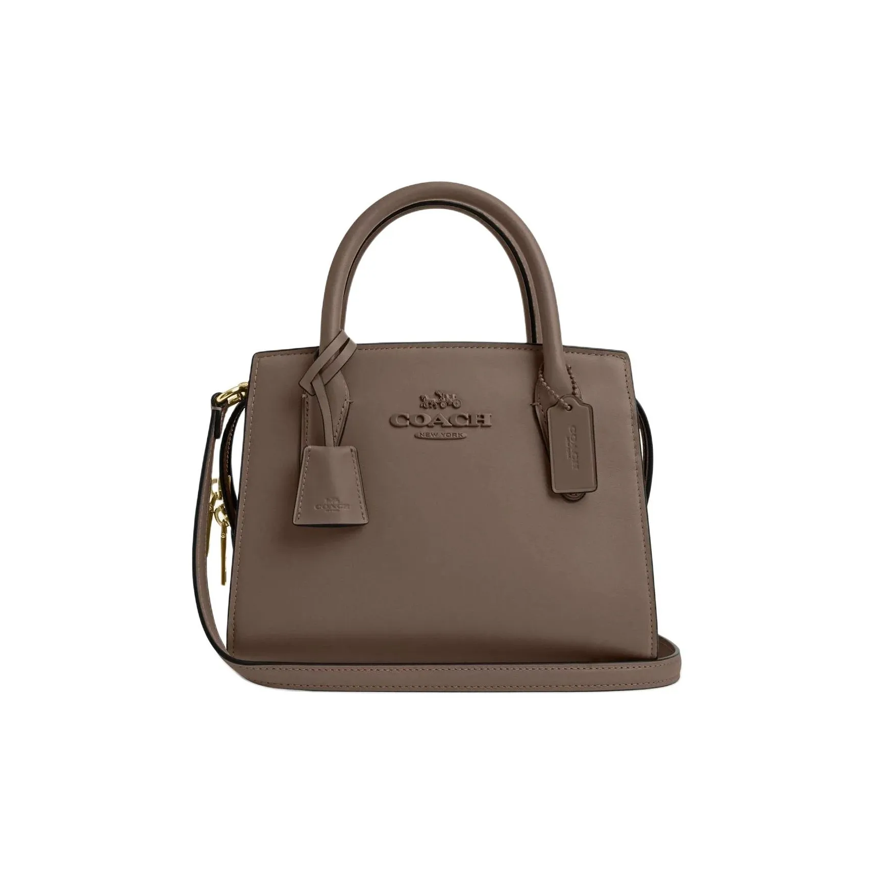 COACH Carryall Delicate Calfskin Shoulder Bag Crossbody Bag Handbag Small Size Women's Tan
