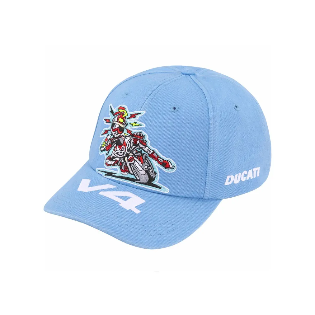 Supreme SS24 WEEK 16 Supreme®/DUCATI® 6-PANEL HAT Cotton Peaked Cap Unisex Couple Style Blue