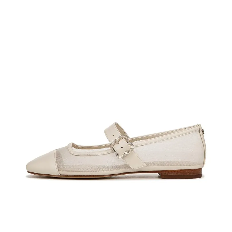 SAM EDELMAN Квадратный каблук Туфли Мэри Джейн 1см Женские Белые