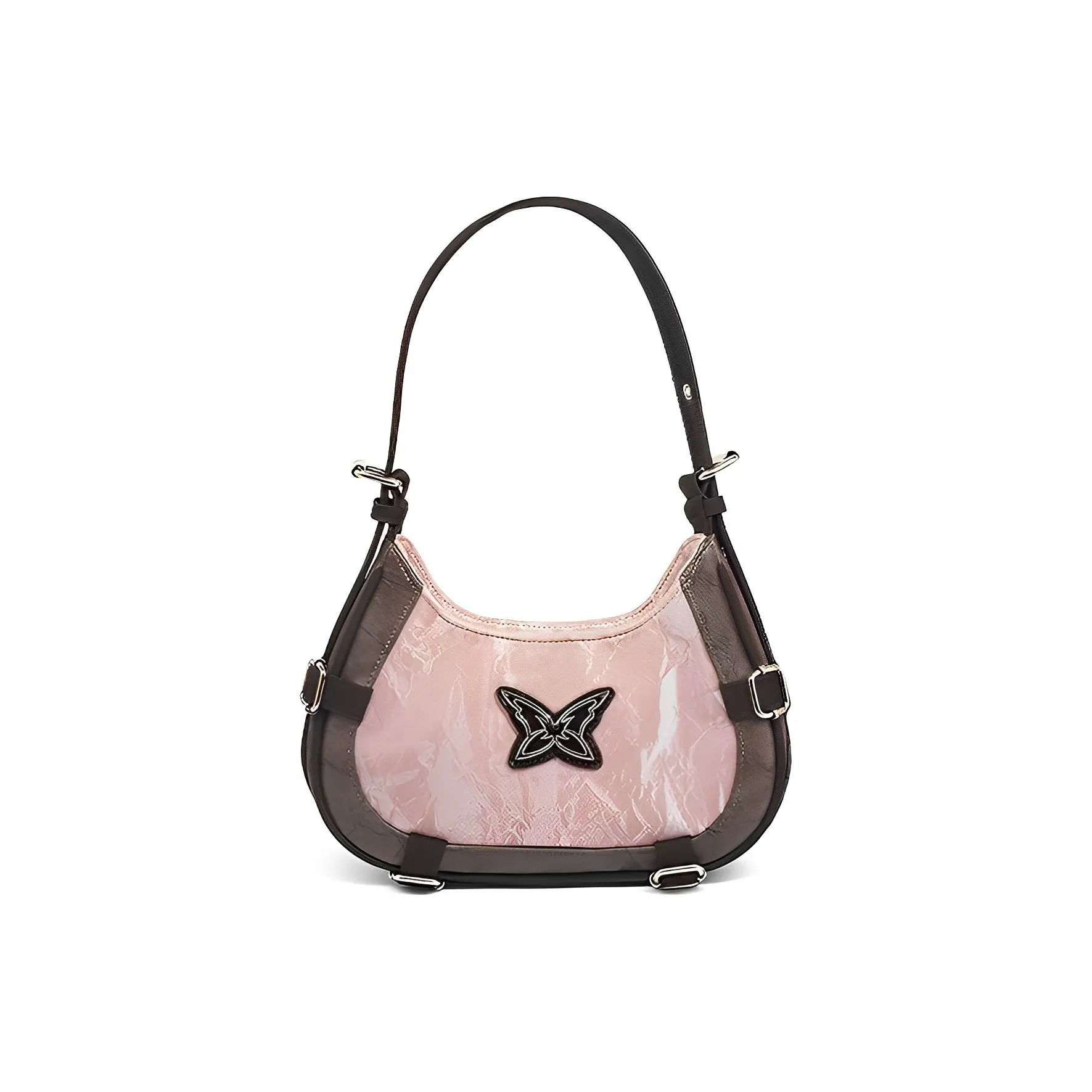 MINLUBAOLUO PU Shoulder Bag Women's Pink/Silver/Black/Ecru