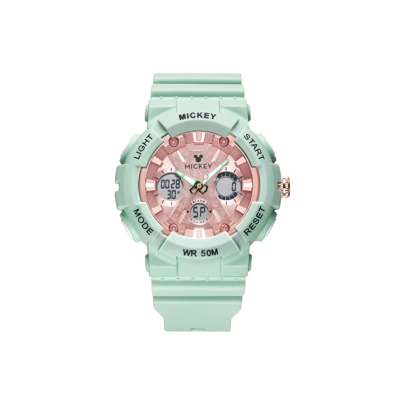 Disney Электроника Механизм Унисекс Часы Mickey 43 мм Розовые