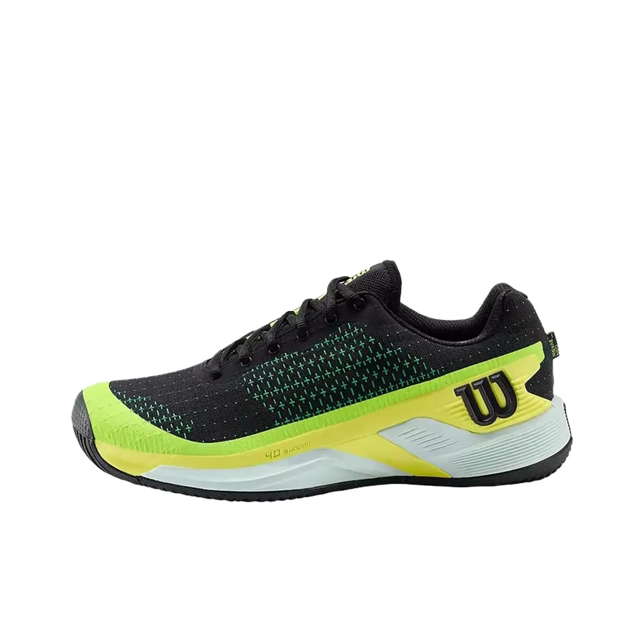 Wilson Rush Pro Abrasion Resistant Low Top Tennis Shoes Men's Black Green