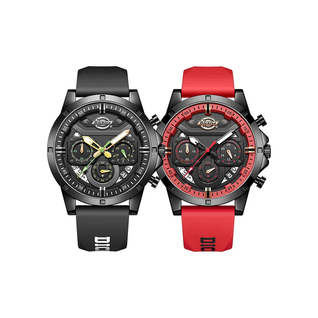 Dickies Кварцевые часы механический силиконовый ремешок черный циферблат унисекс ограниченная серия сумка для покупок коробка