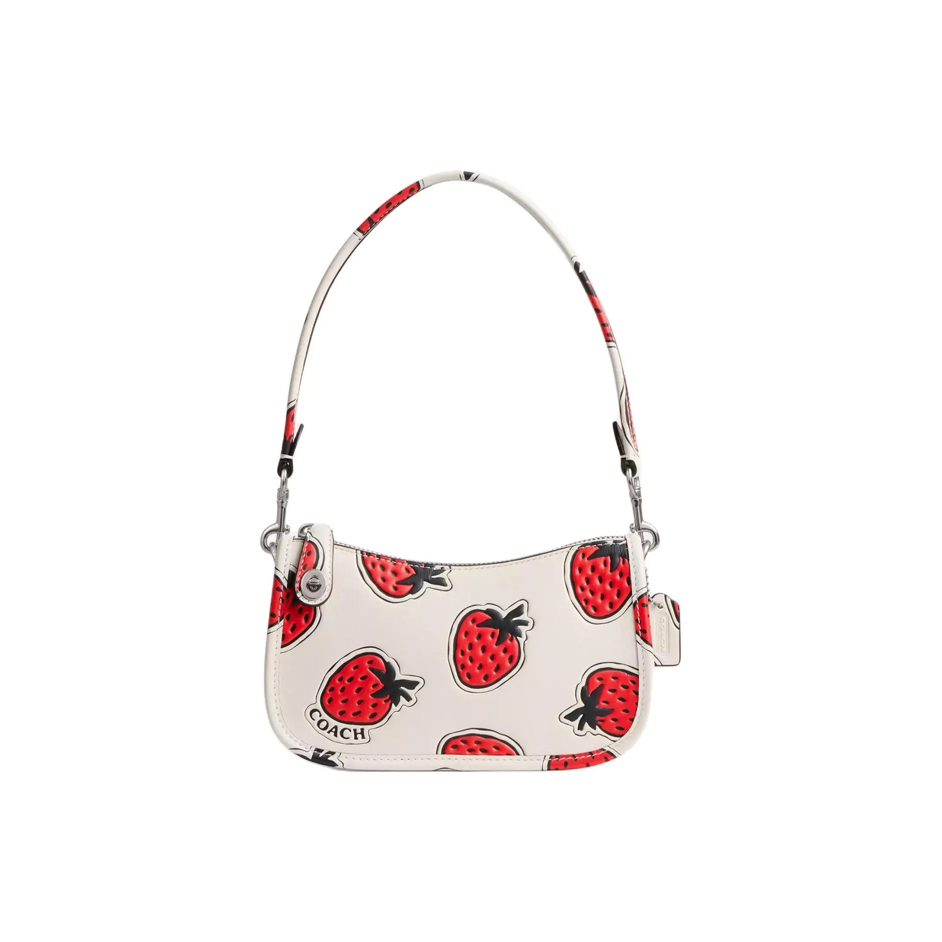 COACH Swinger Перчаточная дубленая кожа Сумка Сумка через плечо Мини Женская Меловый Разноцветный