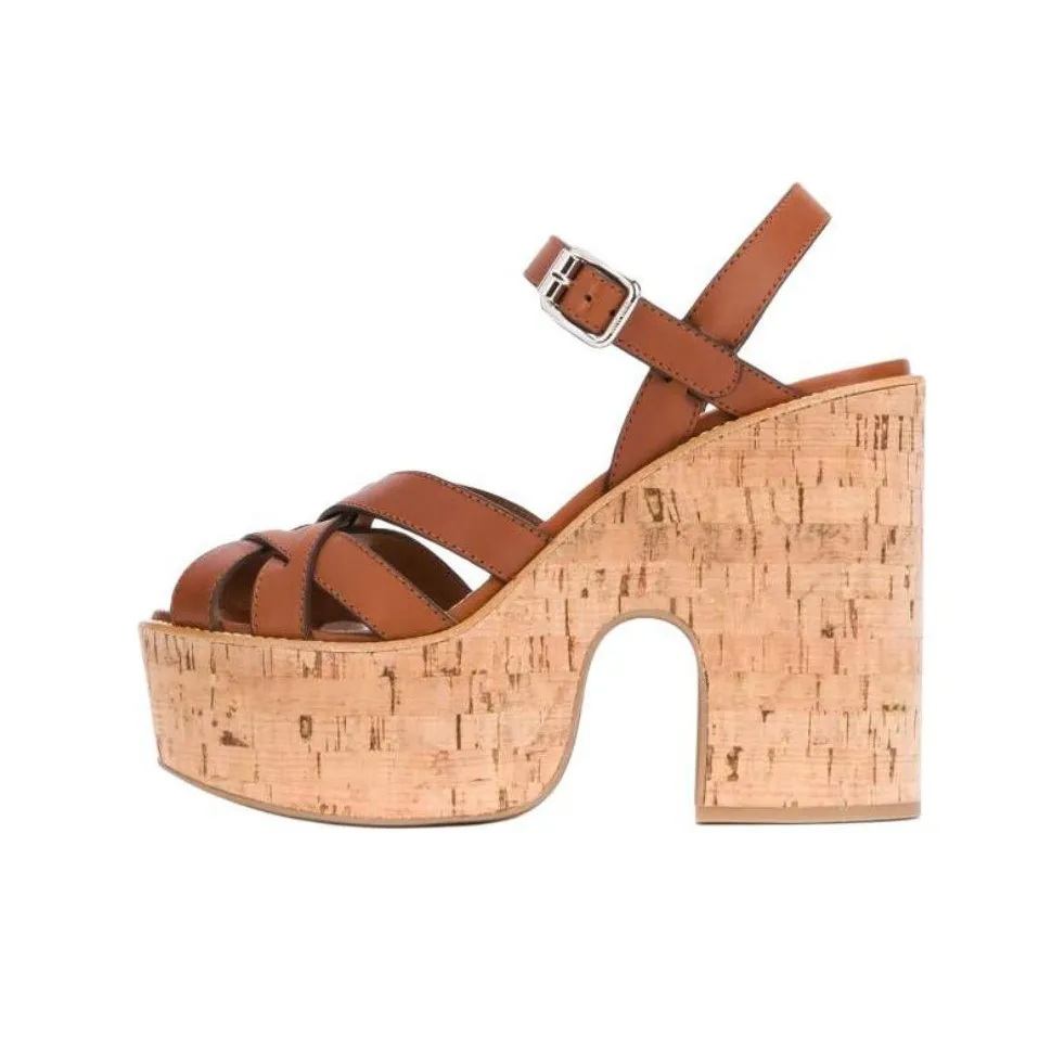 MIU MIU One Ремешок Сандалии Женские Коричневый