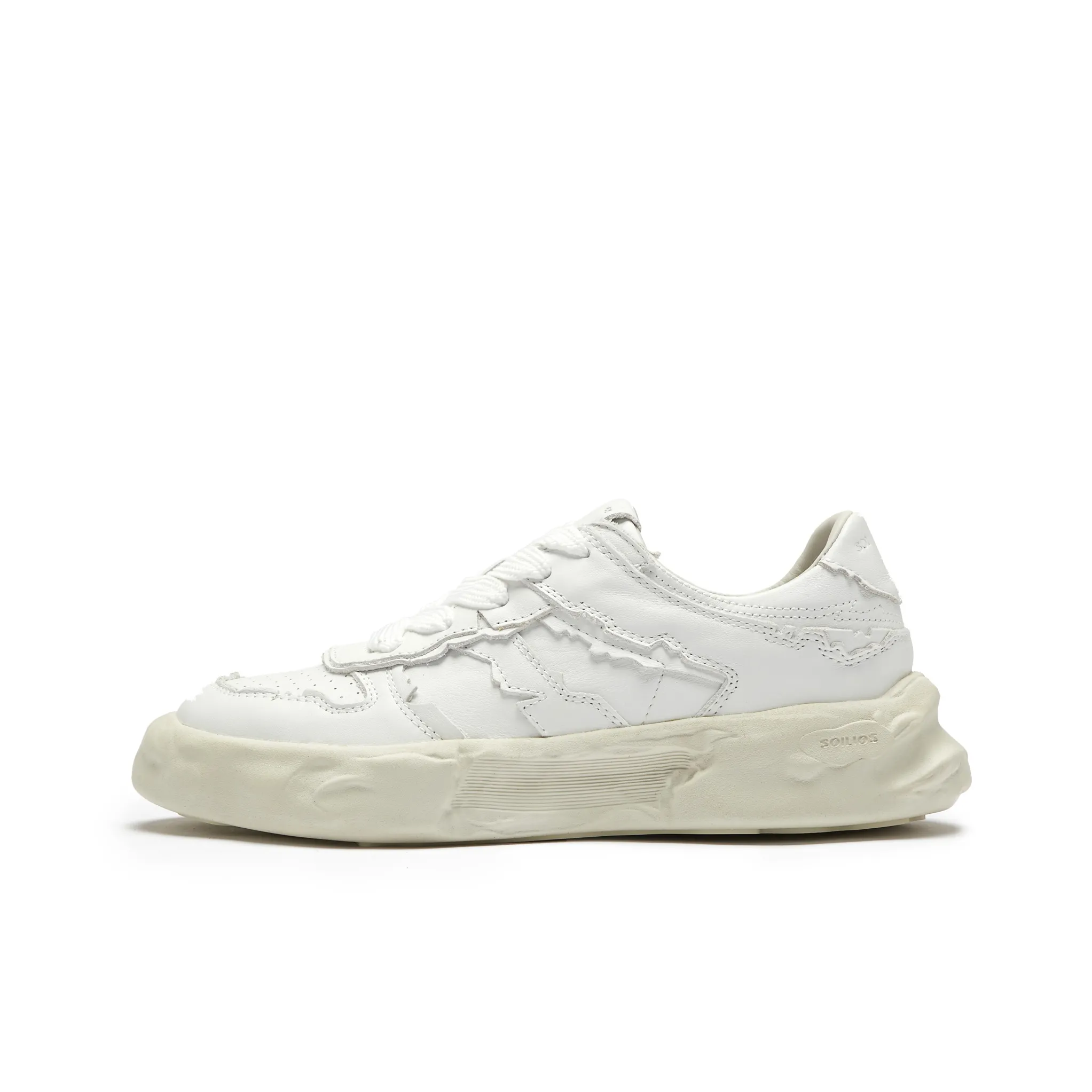 Soilios Anti Slip And Wear Resistant Lightweight Low Top Skateboard Shoes Unisex White