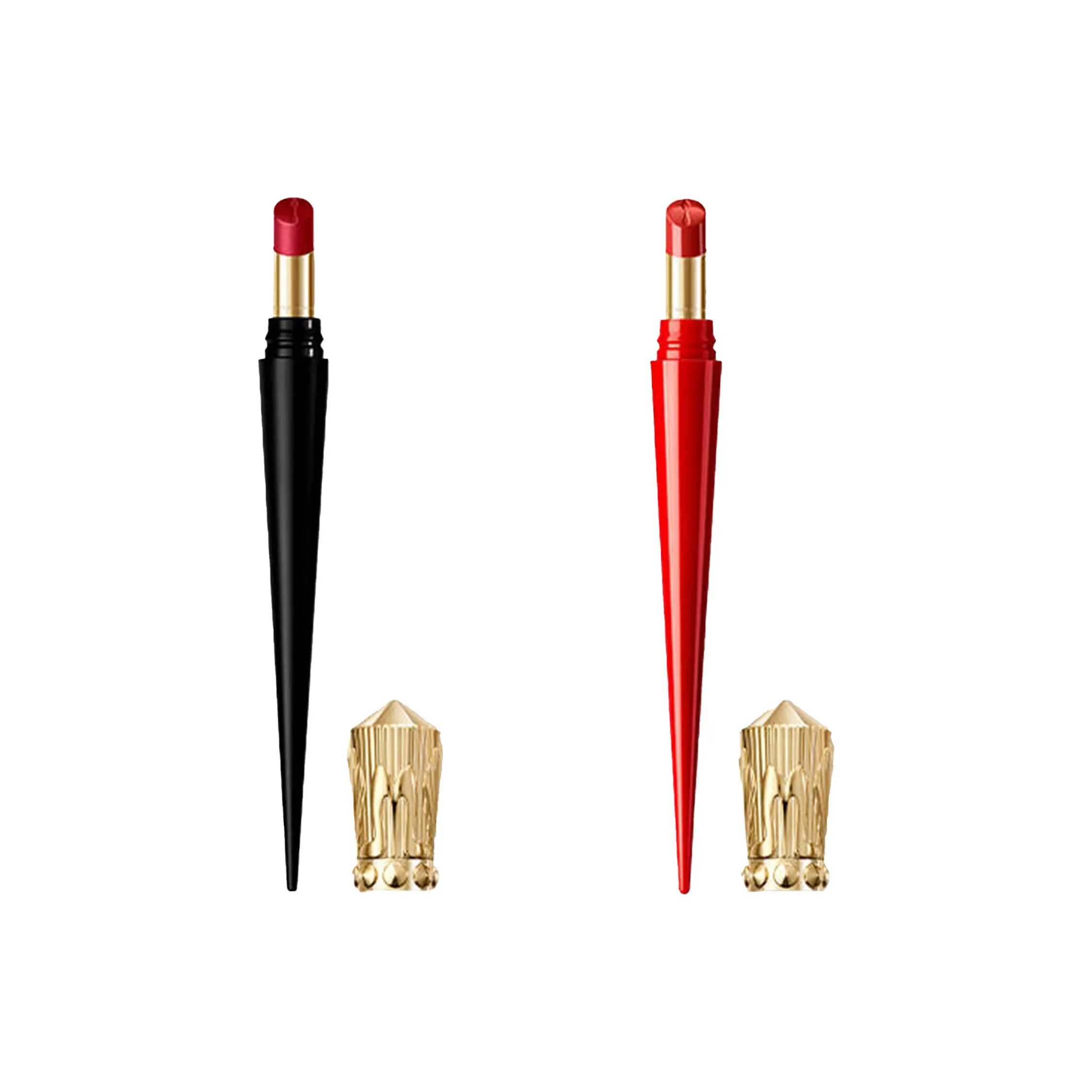 CL 2 шт Черный и Красный Тубы Помады Матовый Легко Смесь 386L Нюдовый Розовый + 013S Розово-Красный Бобовый