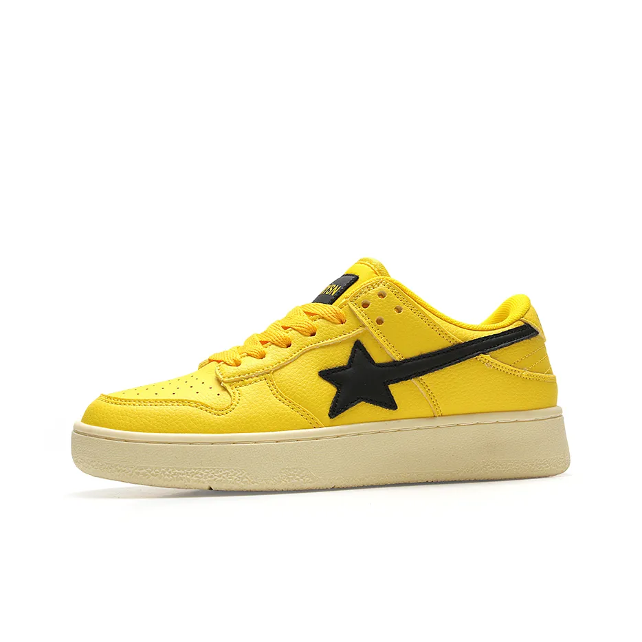 STUR YSN Wear resistant And Lightweight Low Top Skateboard Shoes Unisex Yellow Black