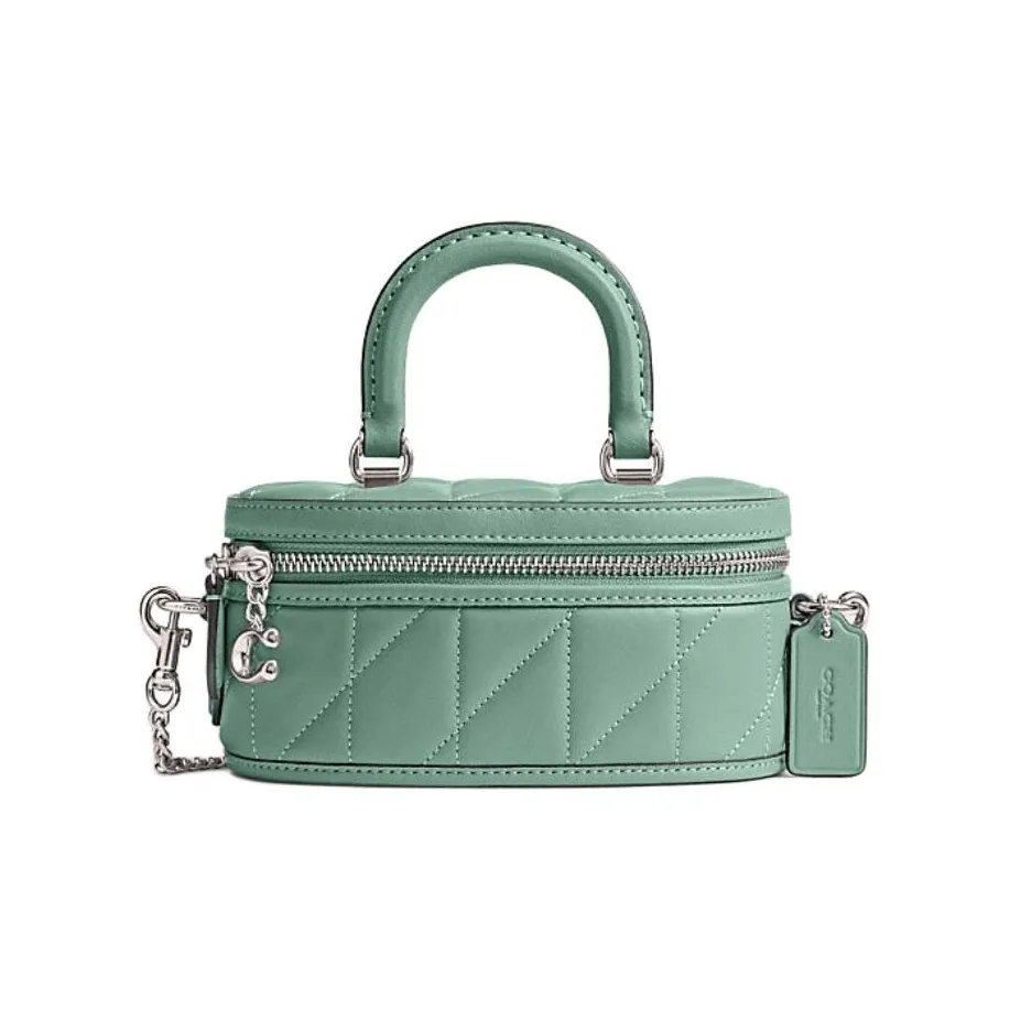 COACH Trail Овчина с коровьей кожей Сумка Мини Женские Аквамарин Каменный цвет